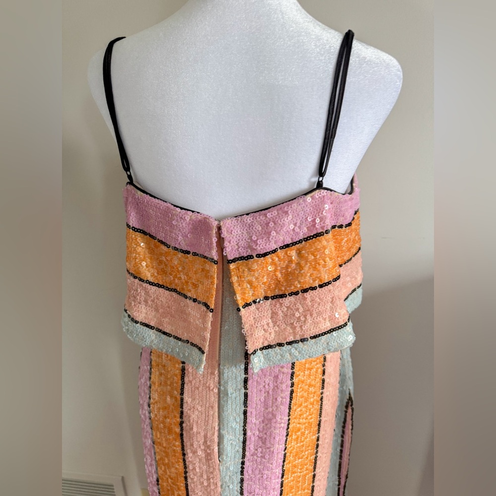 Gianni Bini Pastel Stripe Midi Dress in Pink, Yellow, White - Picture 7 of 13